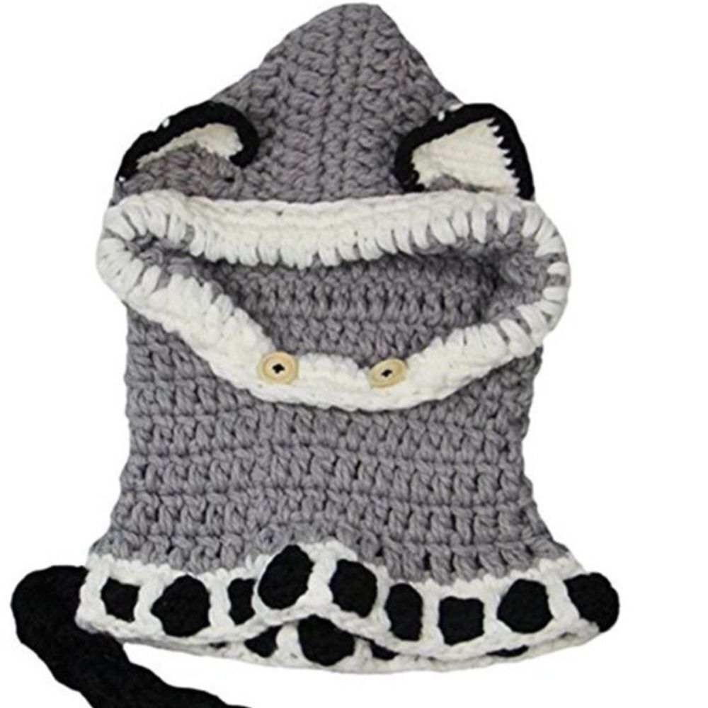 Knitted kids animal winter hat